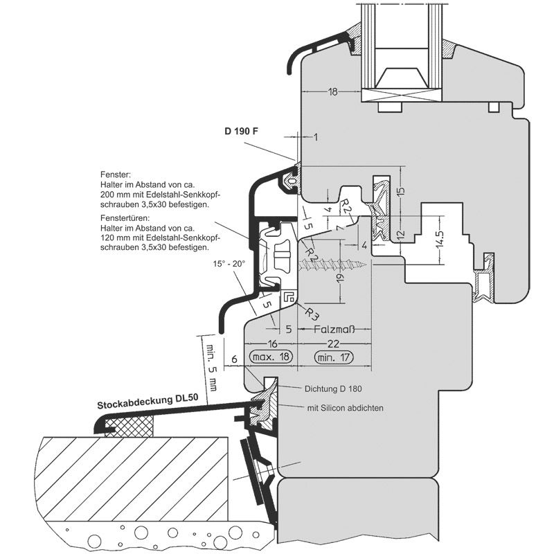 Regenschiene Spree 24 OF Ral 9016 VE60 Produktbild BIGANW L