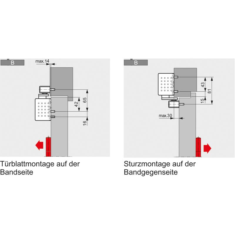 DORMAKABA Schließkörper TS 92 B im Contur Design ohne Gleitschiene Produktbild BIGANW L