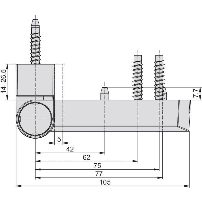 ROTO DoorLine Türband PS 27 (42 mm) Produktbild BIGANW L