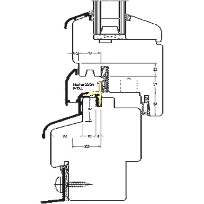 GUTMANN Regenschutzschiene Neckar 22/34 F-TXL Produktbild BIGANW L