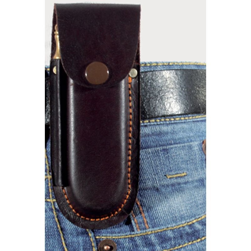 Vielzweckmesser Klingen-L.120mm Leder-Gürteletui m.Holzheft Produktbild BIGANW L