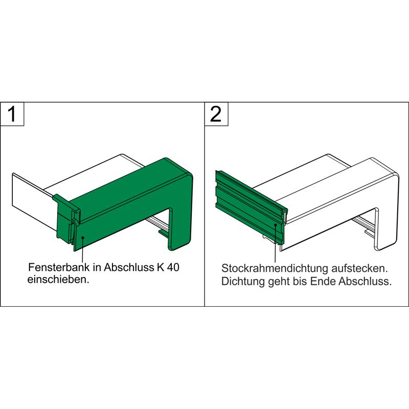 K40 grau - Kunststoff-Gleitabschluss mit Dehnungsausgleich Produktbild BIGANW L