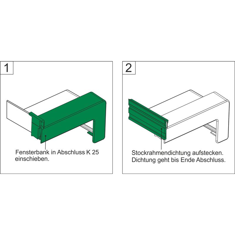 K25 weiß - Kunststoff-Gleitabschluss mit Dehnungsausgleich Produktbild BIGANW L