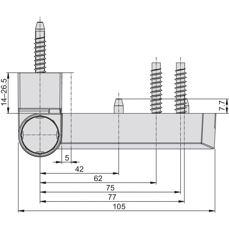 ROTO DoorLine Türband PS 27 (42 mm) Produktbild BIGANW L