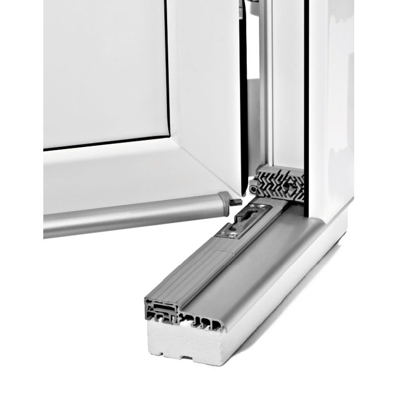 greenteQ Schwelle TB grau mit Deckel grau geriffelt Produktbild BIGANW L