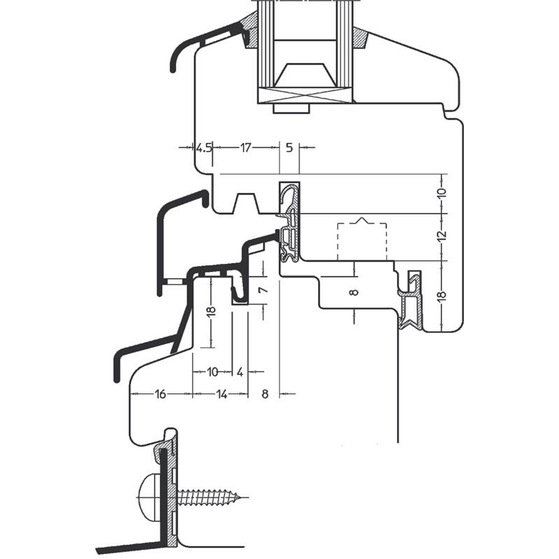 Regenschiene Donau 22/20 F Ral 9016 VE60 Produktbild BIGANW L
