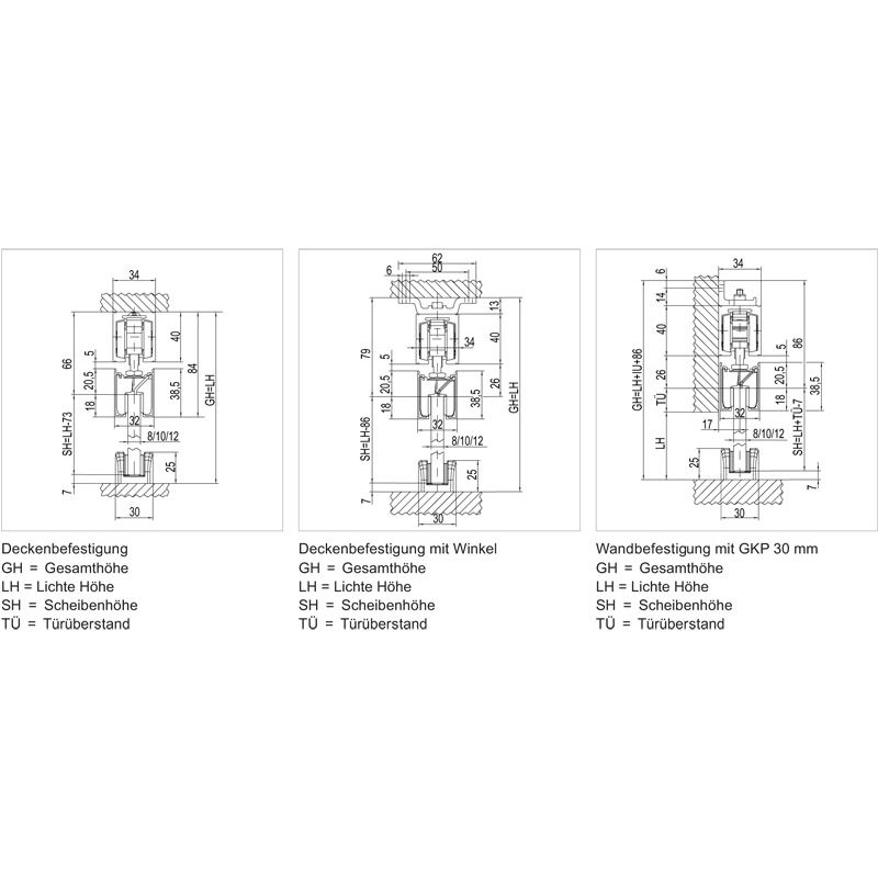 GEZE Set Glasklemmplatte 30 mm einzeln verblendet Produktbild BIGANW L