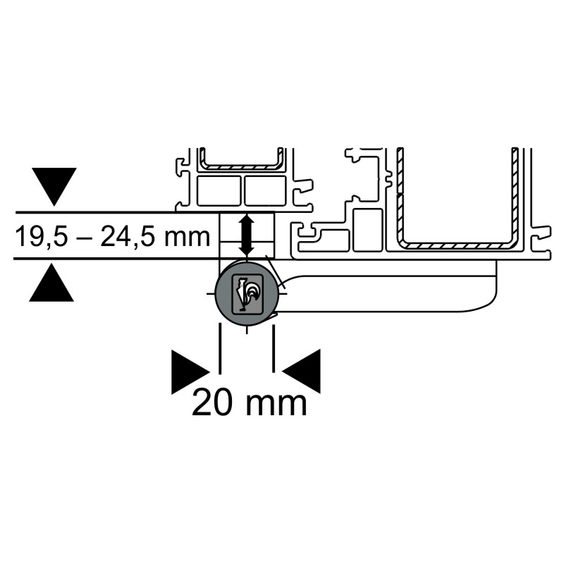 DR. HAHN Universal-Aufschraubband KT-EV P207 mit KT-FIX Befestigung Produktbild BIGDET L