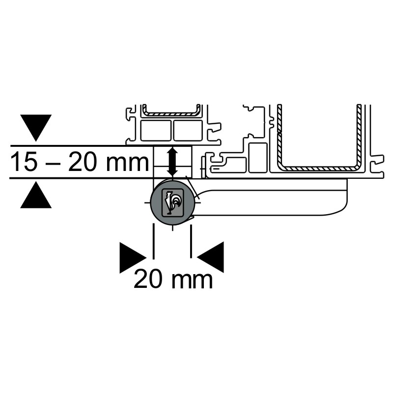 DR. HAHN Universal-Aufschraubband KT-EN P206 mit zusätzlicher Aufdeckverschraubung Produktbild BIGDET L