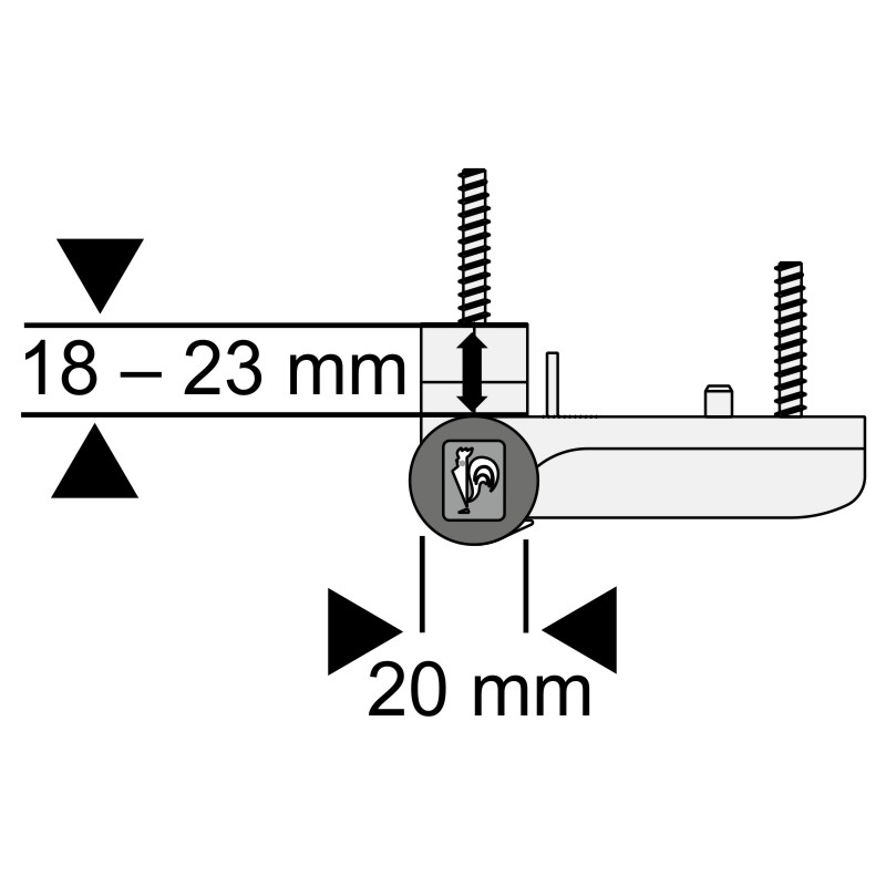 DR. HAHN Universal-Aufschraubband KT-SN P306 mit zusätzlicher Aufdeckverschraubung Produktbild BIGDET L