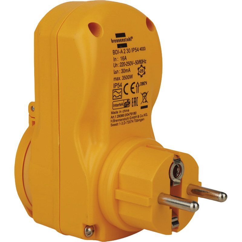 BRENNENSTUHL Personenschutz-Adapter BDI-A 2 30 IP54 Produktbild BIGDET L