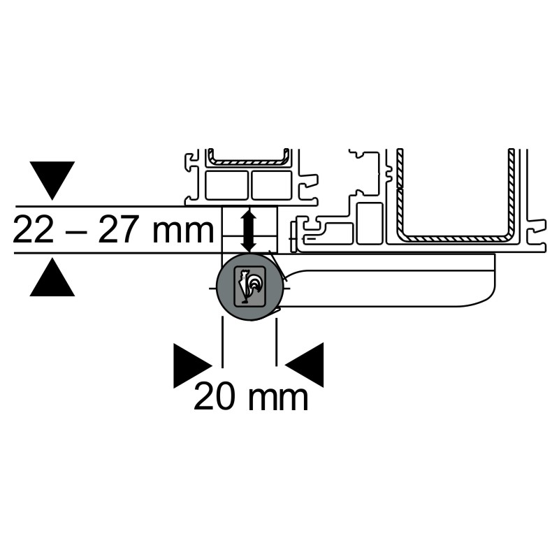 DR. HAHN Universal-Aufschraubband KT-EN P206 mit zusätzlicher Aufdeckverschraubung Produktbild BIGDET L