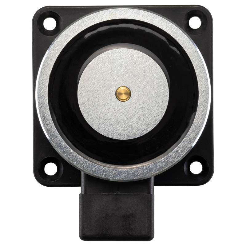 Türhaftmagnet in runder Bauform mit verdeckten Anschlussklemmen. Mit Verpolschutz und Löschdiode. Passend zur Ankerplatte ASS 75. Produktbild BIGDET L