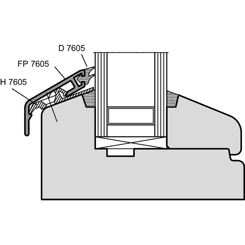 GUTMANN Flügelabdeckprofil FP 7605 Produktbild BIGDET L
