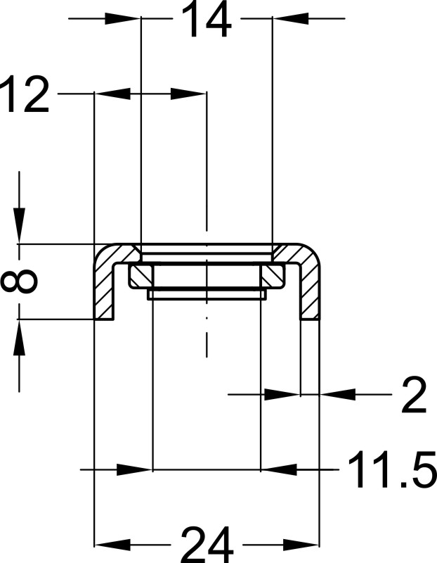 WINKHAUS T-SB TKR U2413 UV Schließblech unten für Türkantriegel Produktbild BIGDET L