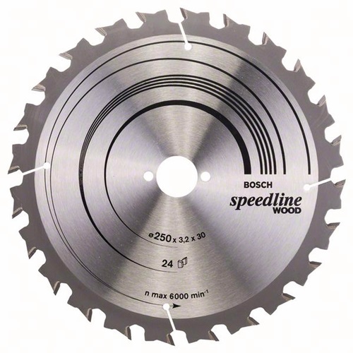 Kreissägeblatt Außen-D. 250 mm Zähnezahl 24 WZ Schnittbreite 3,2 mm BOSCH Produktbild BIGPIC L