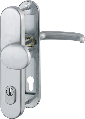 E86G/3332ZA/3310/1301Z Garnitur HOPPE-Schnellstift/ES1/F69 Edelstahl matt/10mm/Profilzylinder 92mm/67-72 mm/ Produktbild BIGPIC L