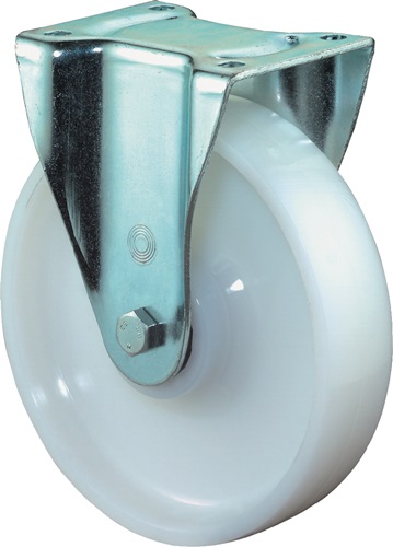 Schwerlast-Bockrolle Rad-D. 200 mm Tragfähigkeit 1000 kg   Kunststoff Platte L135xB110 mm Produktbild BIGPIC L