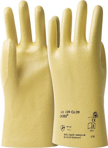 Handschuhe Gobi 109 Gr.10 Nitril Baumwolltrikot KCL gelb VE=10 Produktbild BIGPIC L