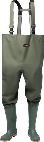 Wathose m.Stiefel Gr.45 grün Sohle beige m.Hosenträgern Produktbild BIGPIC L