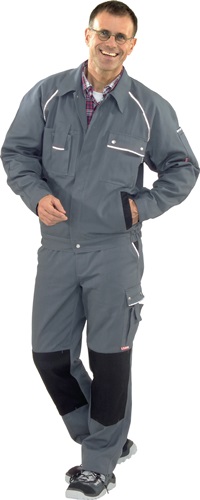 Bundjacke Gr.58 grau/schwarz m.Reflexbiesen PLANAM m.Brustta schen Produktbild BIGPIC L