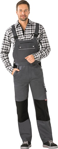 Latzhose Gr.50 grau/schwarz m.Knietaschen PLANAM Maßstabtasc he Produktbild BIGPIC L