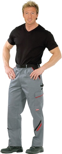 Bundhose Gr.54 schiefer/sw/rot PLANAM m.Knietaschen Produktbild BIGPIC L