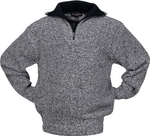 Pullover Größe L   schwarz/weiß-meliert 100 % PES Produktbild BIGPIC L