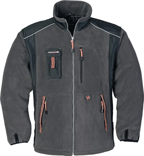 Fleecejacke Größe XXXL TERRATREND  dunkelgrau/schwarz/orange 100 % PES Produktbild BIGPIC L
