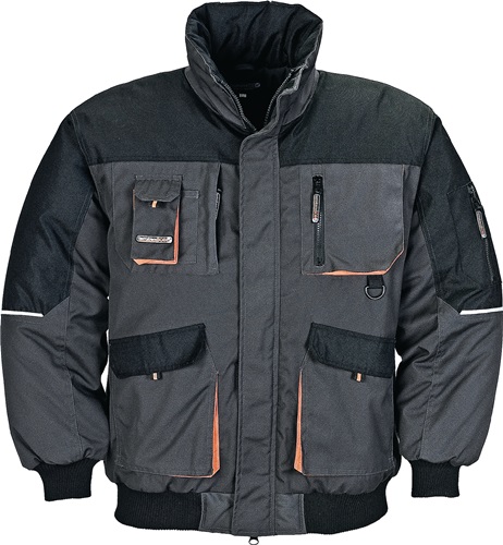 Pilotenjacke Gr.XL dunkelgrau/ schwarz/orange gefüttert 65%P ES/35%CO Produktbild BIGPIC L