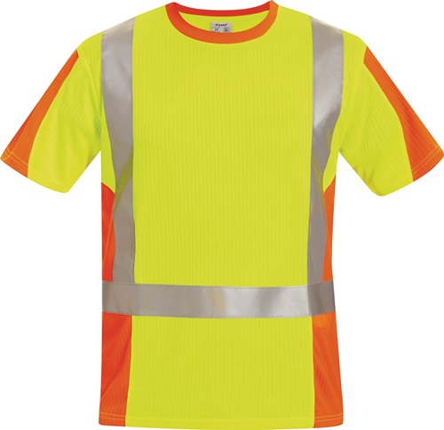Warnschutz T-Shirt Größe XL FELDTMANN Utrecht gelb/orange 75 % PES / 25 % CO Produktbild BIGPIC L