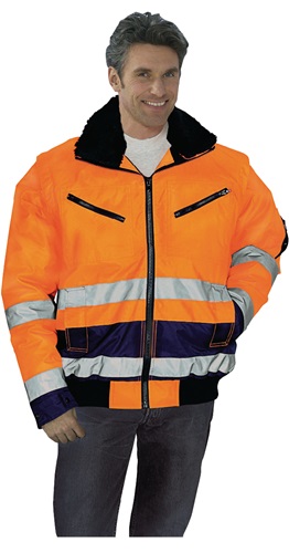 Pilotenjacke Gr.XXXL orange/blau EN471/343 Kl.2 m.Ärmel o.Är mel Kl.1 Produktbild BIGPIC L