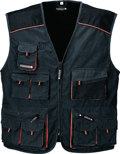 Herrenweste Gr.50 grau/sw/orange 65%PES/35%CO 270g/m2 Produktbild BIGPIC L