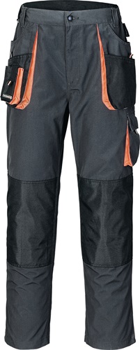 Herrrenhose Gr.54 grau/sw/orange 65%PES/35%CO Zollstocktasch e Produktbild BIGPIC L