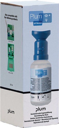 Augenspülflasche 200 ml PLUM pH Neutral 3 Jahre (ungeöffnete Flasche) DIN EN15154-4 Produktbild BIGPIC L