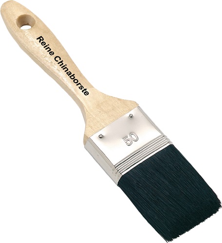 Maler-Lackierpinsel Profi 2 1/2Zoll B.60mm flach Chinaborste  schwarz Produktbild BIGPIC L