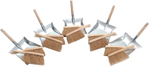 Kehrschaufelset mit Holzgriff SOREX  10xKokoshandfeger 5xKehrschaufel Produktbild BIGPIC L