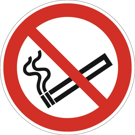 Verbotszeichen ASR A1.3/DIN EN ISO 7010   Rauchen verboten Folie Produktbild BIGPIC L
