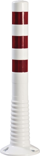 Sperrpfosten Polyurethan weiß/rot D. 80 mm   zum Aufschrauben m.Befestigungsmaterial Höhe über Flur 750 mm Produktbild BIGPIC L