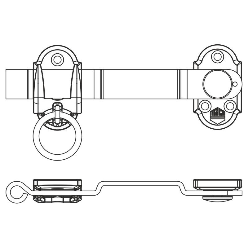 Ladenmittelverschluss mit Ringteil mit gekröpfter Kurbel 160 mm Weiss-S Produktbild BIGPIC L