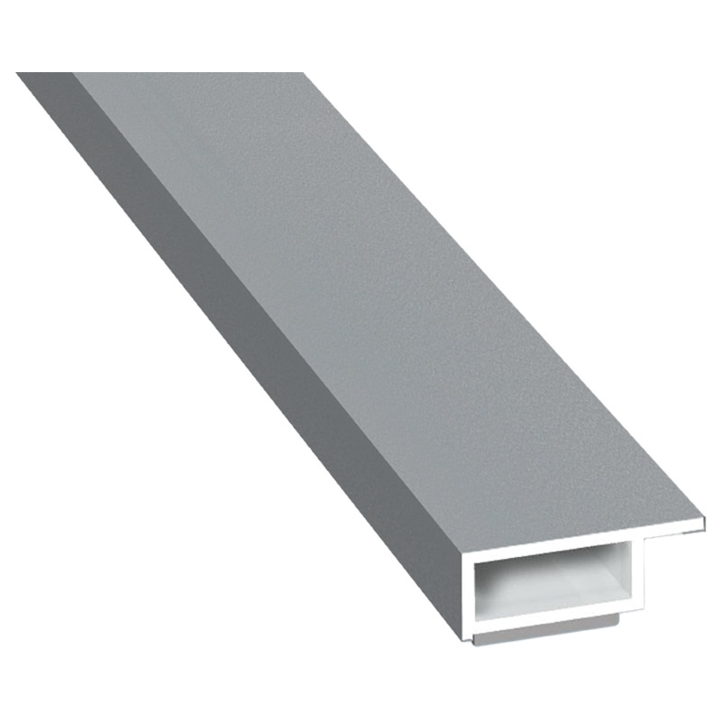 Kammerprofil 20x7mm SK Lg. 6,00m foliert mit Nase 71 5505-083 Silbergrau Glatt Produktbild BIGPIC L
