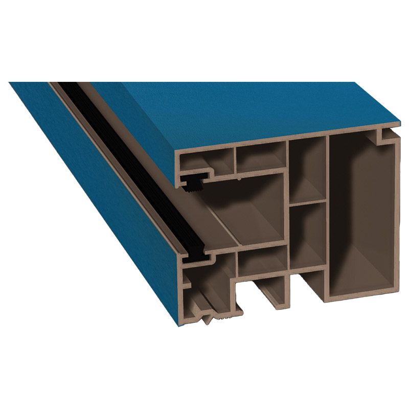 Maxi-Rollladenführung 59x47mm Lg. 6,50m foliert, GK Braun, mit zwei schwarzen Bürsten 50 0705-167 Brillantblau Produktbild BIGPIC L