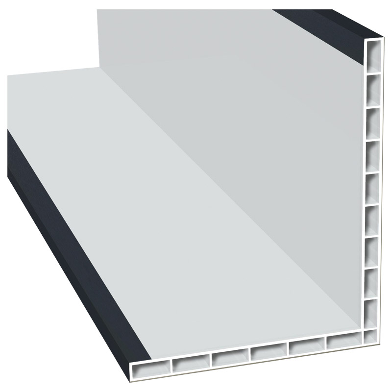 Hohlkammerwinkel 110x90mm Lg. 6,00m foliert 70 1605-167 Anthrazitgrau Produktbild BIGPIC L