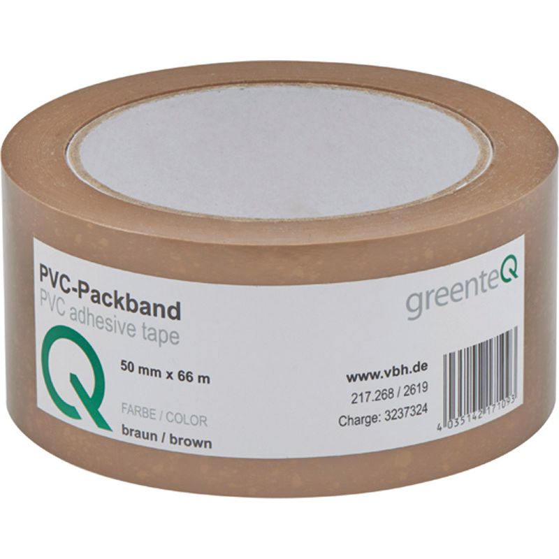 greenteQ PVC-Packband 50mmx66m braun Produktbild BIGPIC L