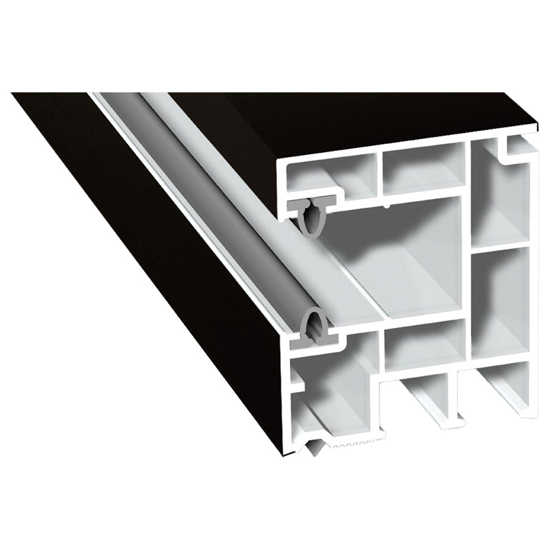 Mini-Rollladenführung 40x47mm Lg. 6,50m foliert, mit zwei schwarzen WeichlippenGK Braun 85 1805-167 Schwarzbraun Produktbild BIGPIC L