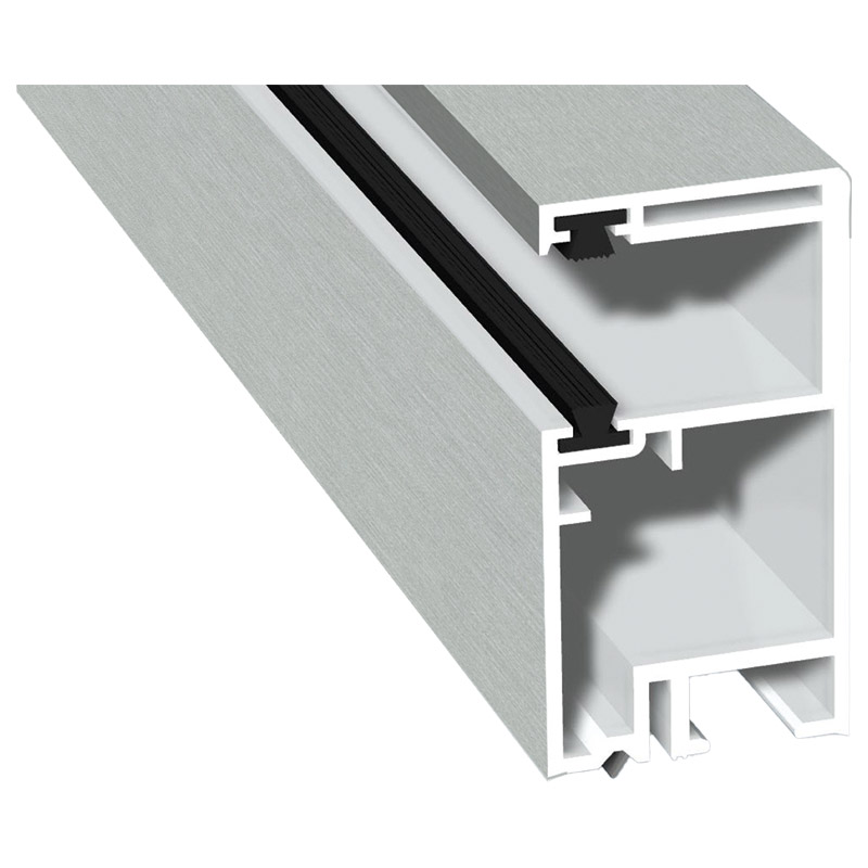 Rollladenführung 30x57mm Lg. 6,00m foliert, mit zwei schwarzen Bürsten GK Weiß 436 1001 Metbrush Aluminium Produktbild BIGPIC L
