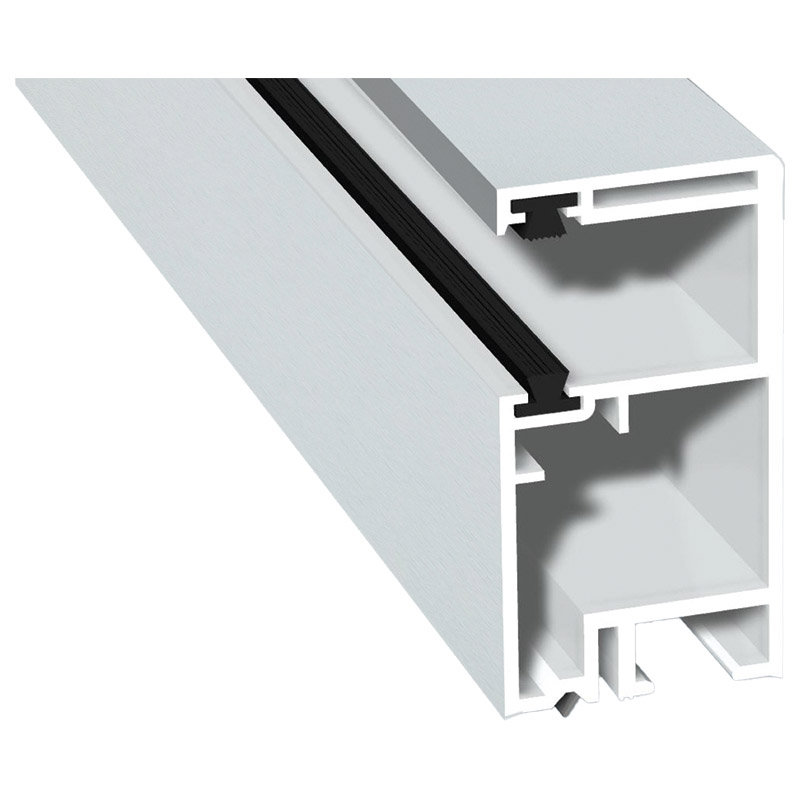 Rollladenführung 30x57mm Lg. 6,00m foliert, mit zwei schwarzen Bürsten GK Weiß 72 5105-167 Lichtgrau Produktbild BIGPIC L