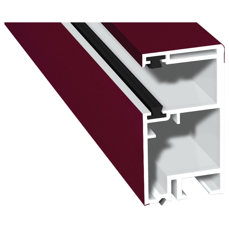 Rollladenführung 30x57mm Lg. 6,00m foliert, mit zwei schwarzen Bürsten GK Weiß 300505-167 Weinrot Produktbild BIGPIC L