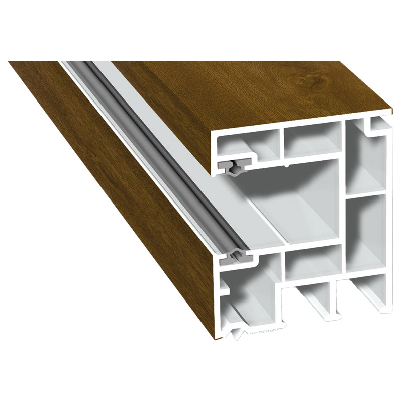 Maxi-Rollladenführung 40x47mm Lg. 6,50m foliert, GK Braun, mit zwei schwarzen Weichlippen 217 8001-167 Golden Oak Produktbild BIGPIC L