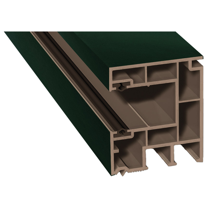 Maxi-Rollladenführung 40x47mm Lg. 6,50m foliert, GK Braun, mit zwei schwarzen Weichlippen 61 2505-167 Dunkelgrün Produktbild BIGPIC L